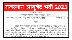 Rajasthan Ayurved Vibhag Recruitment 2023 