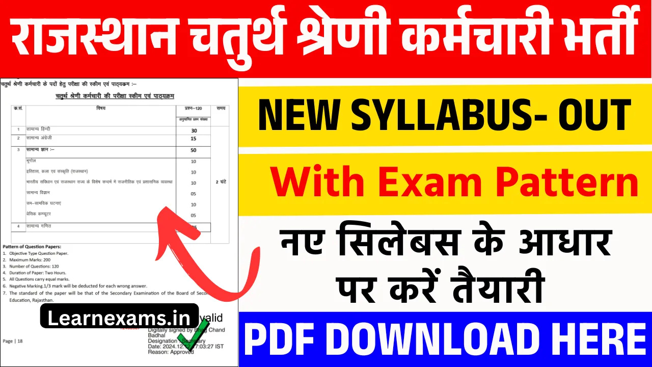 Rajasthan 4th Grade Exam Date 2025